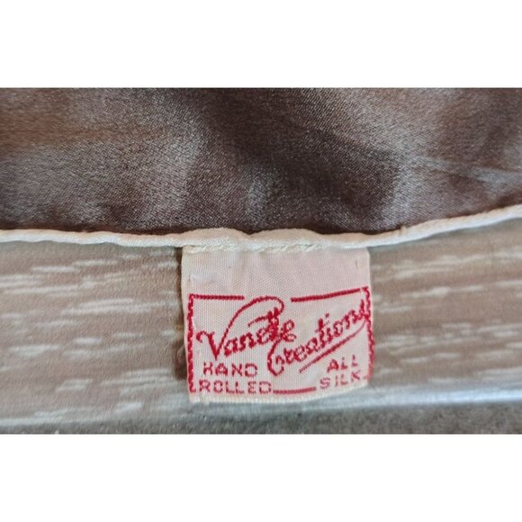 Vintage Vanette Creations 100% Silk Hand Rolled Scarf, Square Floral, Boho - Picture 3 of 3